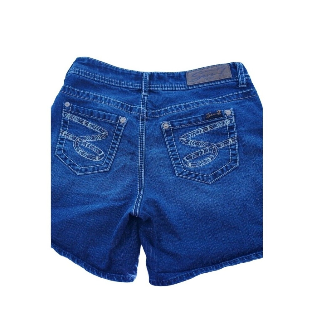 Seven7 Shorts Womans 4 Blue Low Rise Casual Summer